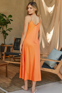 MM Maxi Slip Dress Orange