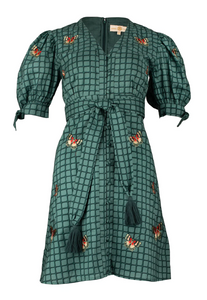 Anna Cate Emerson Dress Emerald Grid