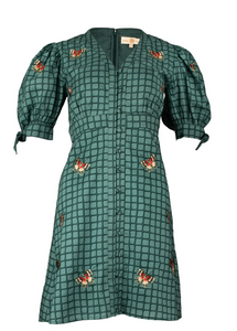 Anna Cate Emerson Dress Emerald Grid