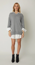 Load image into Gallery viewer, JS71 Sweater Nicholas Dress with White Trim Grey