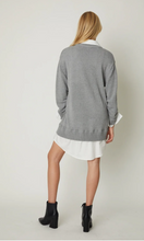 Load image into Gallery viewer, JS71 Sweater Nicholas Dress with White Trim Grey