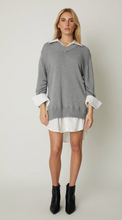 Load image into Gallery viewer, JS71 Sweater Nicholas Dress with White Trim Grey