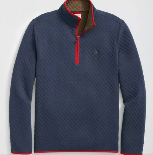 Brooks Brother Diamond-Quilted 1/2 Zip Navy