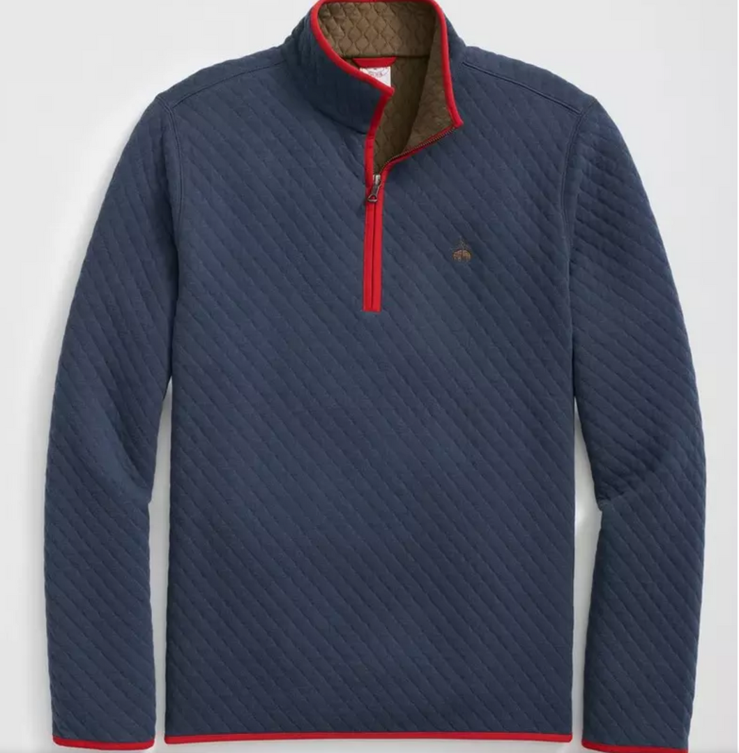 Brooks Brother Diamond-Quilted 1/2 Zip Navy