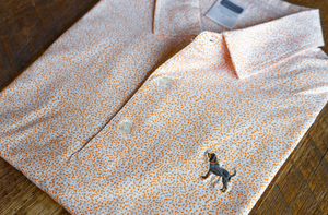 Volunteer Traditions Splash Bluetick Polo Orange/White