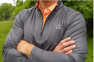 Volunteer Traditions 1/4 Zip Pullover Checkerboard Charcoal