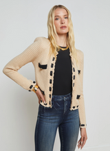 Load image into Gallery viewer, L&#39;Agence Astor Contrast Cardi Biscuit/Black