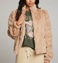 Load image into Gallery viewer, Chaser Fur Puff Sleeve Jacket Cappuccino