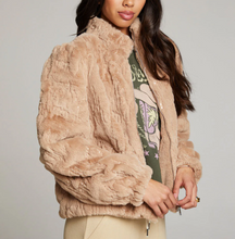 Load image into Gallery viewer, Chaser Fur Puff Sleeve Jacket Cappuccino