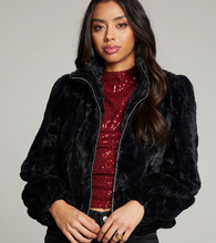 Load image into Gallery viewer, Chaser Fur Puff Sleeve Jacket Licorice