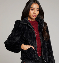 Load image into Gallery viewer, Chaser Fur Puff Sleeve Jacket Licorice