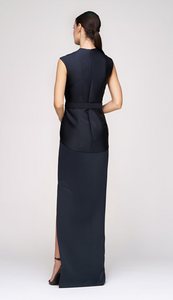 Kay Unger Browyn Column Gown Navy