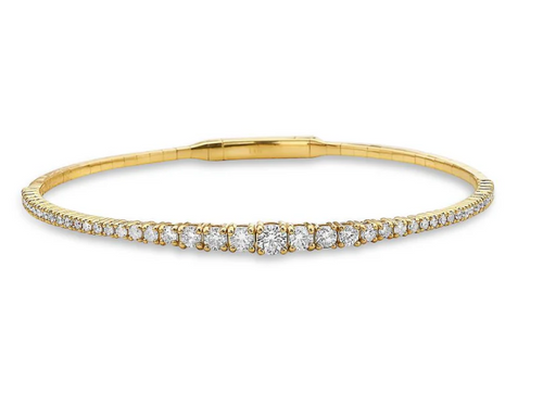 Crislu Flex Bracelet Graduated Diamond Gold