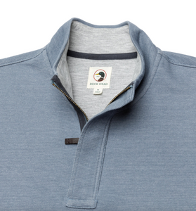 Duck Head Bearing Pique 1/4 Zip Stone Blue