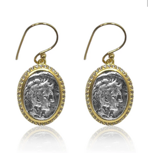 Tat2 Mixed Metal Moneta Coin Earring