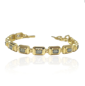 Tat2 Gold Laborite Beryl Tennis Bracelet