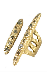 Tat2 Gold Murcia Hammered Diamond Ring