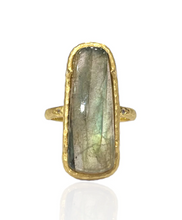 Load image into Gallery viewer, Tat2 Gold Labradorite Bora Ring