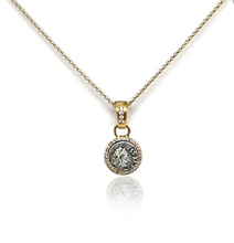 Load image into Gallery viewer, Tat2 Gold Pavia Coin &amp; Pave Frame Necklace