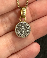 Load image into Gallery viewer, Tat2 Gold Pavia Coin &amp; Pave Frame Necklace