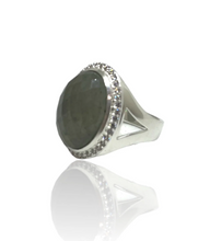 Load image into Gallery viewer, Tat2 Silver Satin Labradorite Forte&#39; Ring