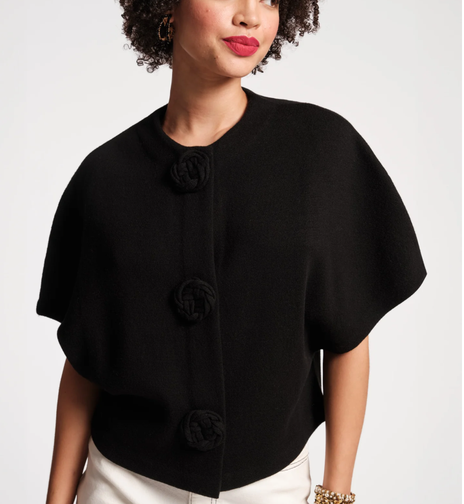 Frances Valentine Carnegie Shrug  Merino Black