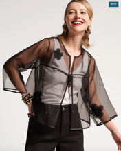 Load image into Gallery viewer, Frances Valentine Parker Short Swing Jacket Mesh Organza Black