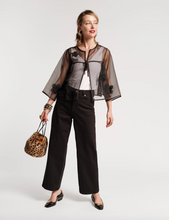 Load image into Gallery viewer, Frances Valentine Parker Short Swing Jacket Mesh Organza Black