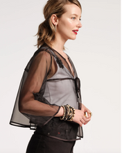 Load image into Gallery viewer, Frances Valentine Parker Short Swing Jacket Mesh Organza Black