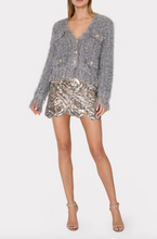 Load image into Gallery viewer, Milly Textured Fringe Cardigan Silver