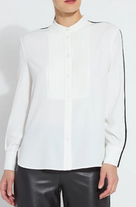 Lysse' Josephine Tuxedo Shirt Ivory