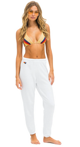 Aviator Nation Stripe Sweatpants White