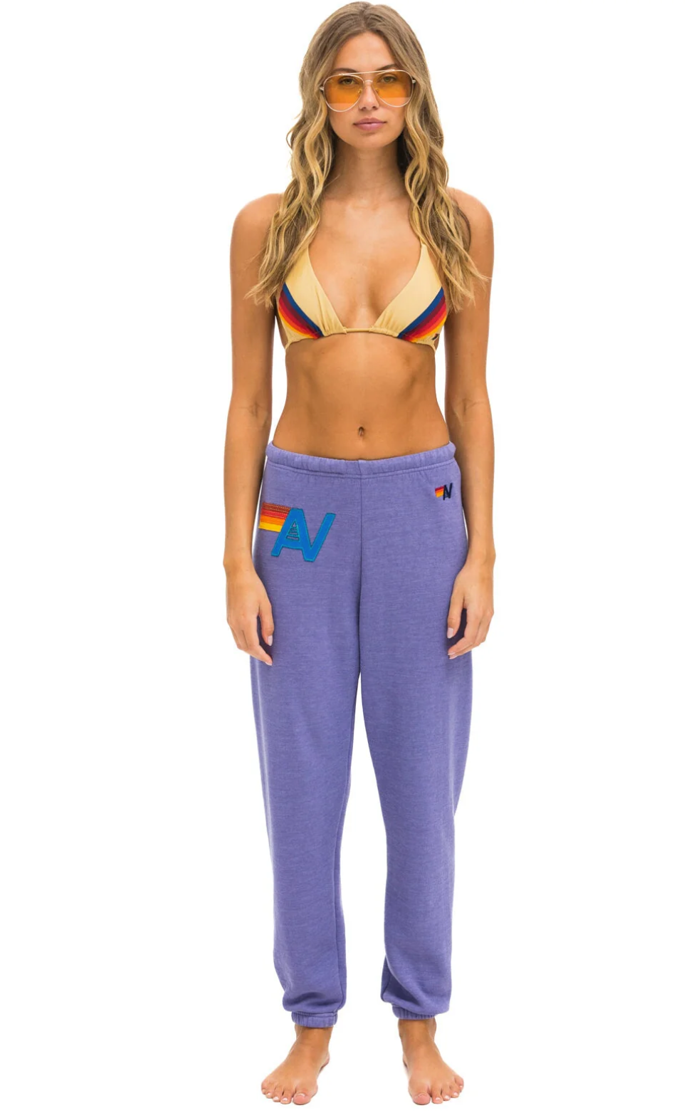 Aviator Nation Logo Stitch Sweatpants Lavender