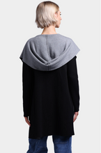 Load image into Gallery viewer, Minnie Rose Reversible Hood Coat-igan Black/Grey