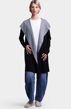 Load image into Gallery viewer, Minnie Rose Reversible Hood Coat-igan Black/Grey