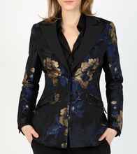 Load image into Gallery viewer, HILTON HOLLIS Romantica Jacquard Jacket Black/Sapphire