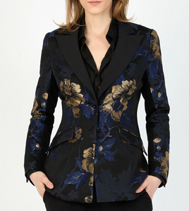 HILTON HOLLIS Romantica Jacquard Jacket Black/Sapphire