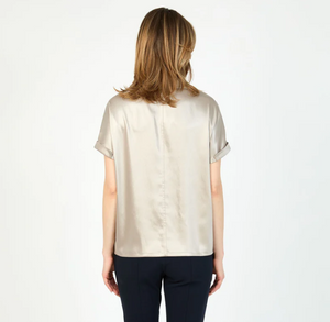 Hilton Hollis Textured Satin Top Oyster