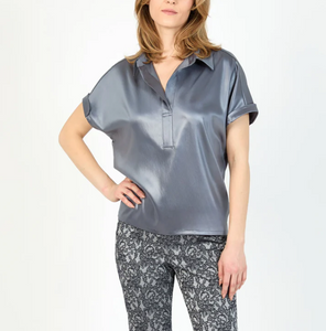 Hilton Hollis Textured Satin Top Slate