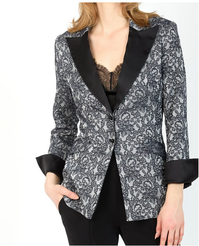 HILTON HOLLIS Duomo Lace Jacquard Jacket Black/Silver