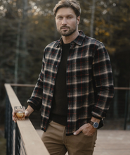 Load image into Gallery viewer, The Normal Brand Louis Flannel Overshirt Black Plaid