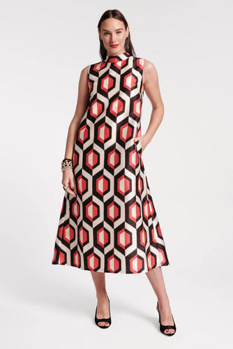 FV Diplomat Maxi Dress Empire Print Jacquard