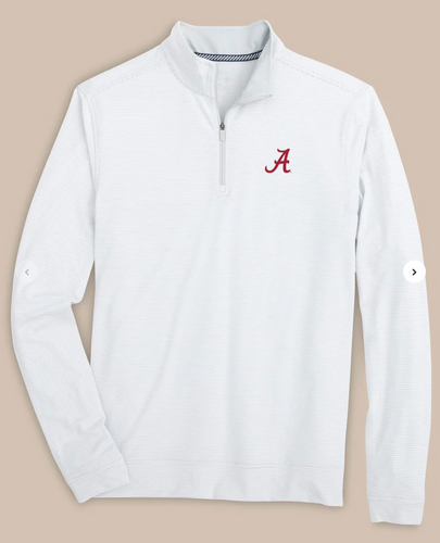 Southern Tide BAMA Stripe Grey 1/4 Zip