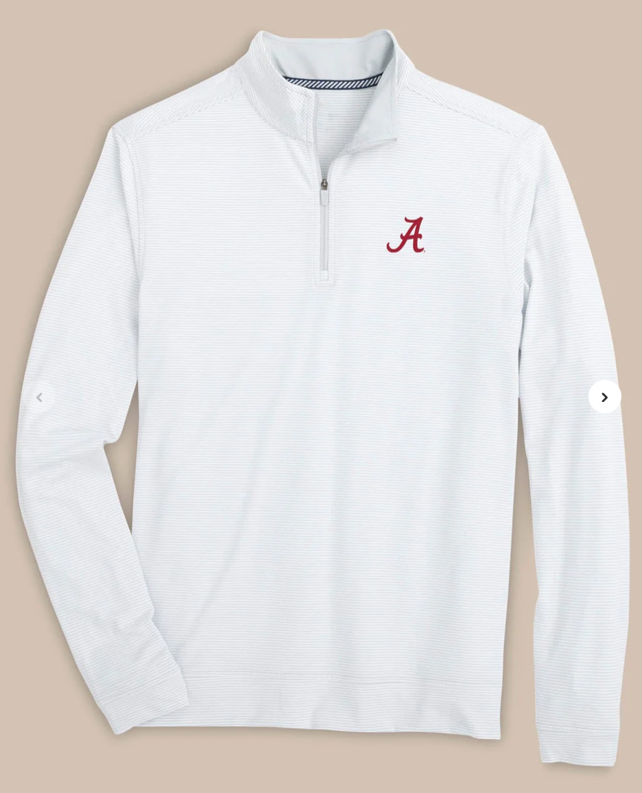 Southern Tide  Alabama Stripe Grey 1/4 Zip