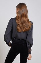 Load image into Gallery viewer, L&#39;Agence Ava Lace Cuff Blouse Black