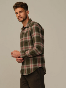 Road To Nowhere Men's Flannel Shirt Wine Plaid