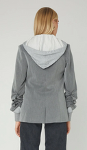 Load image into Gallery viewer, JS71 Brandi Jacket Grey Silver Pinstripe