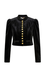 Love Shack Fancy Pendine Velvet Military Jacket