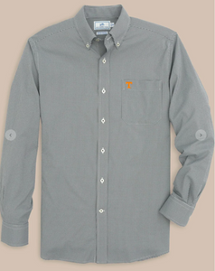 Southern Tide Men's Game Day Black Gingham Shirt Tennessee