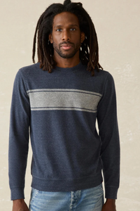 Faherty Legend Stripe Crew Sweatshirt Brighton Stripe